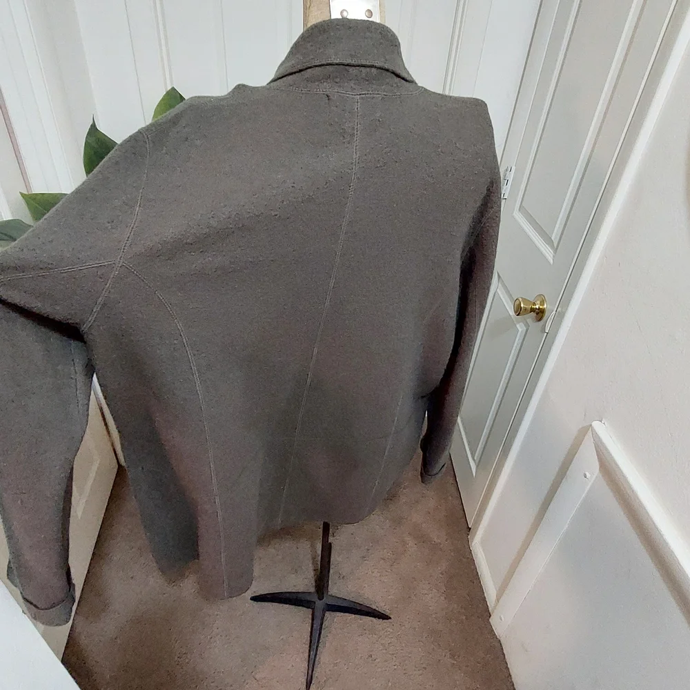 Rena Rowan Olive Green Soft Wool Lightweight Sweater Jacket Size 1X - Picture 4 of 7